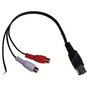 Phono Socket/din-plug Audio - 5 Pin Din Plug To 2x Phono Socket +ground Connection 0,2m Phono Socket/din-plug Audio - 5 Pin Din Plug To 2x Phono Socket +ground Connection 0,2m