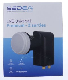 Sedea 40mm Feed Twin Lnb Universal - Lnb Twin Universel Premium (2 Sorties) 40mm, 0,1db