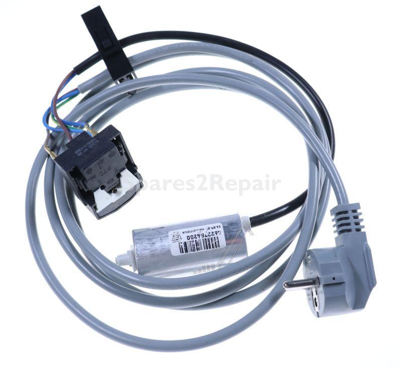 Mains Power Lead - 81694310 Cable Red With Capacitor And Klipson Tgi2 200nf Eu