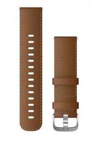 Garmin Wristbands For Smartwatch - 010-12932-24 Garmin Replacement Wristband 22mm Leather Brown With Stitching-silver Buckle
