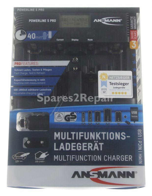 Ansmann Standard Battery Charger - Powerline 5 Pro Ansmann Battery Charger Nimh - Nicd 1-4 Aaa - Aa - C - D 1x 9v Battery - 1001-0018