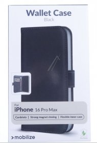 Mobilize Leather Bag Gsm - Mobilize Classic Gelly Wallet Book Case Apple Iphone 16 Pro Max Black - 29703