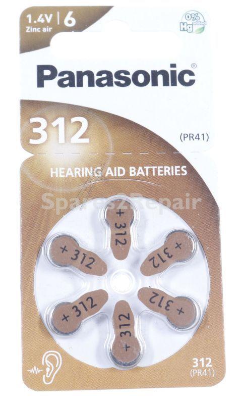 Panasonic 1.40v Button Cell Battery - Pr312 Hearing Aid Battery 1,4v, 170mah Pack Of 6