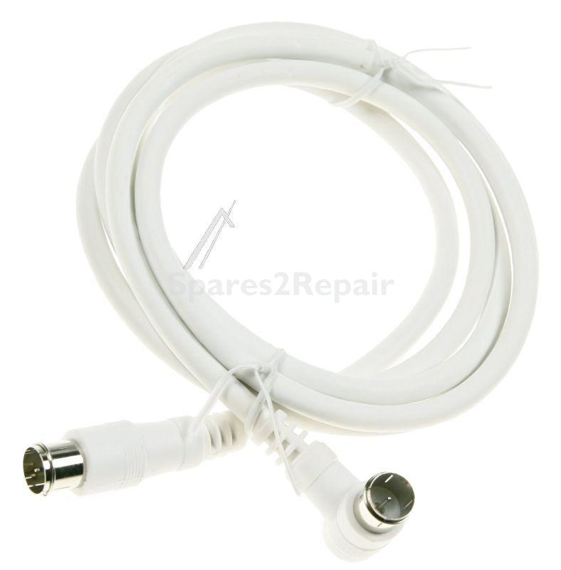 Com White Aerial Cable - White Aerial Cable, 1.5m, Class A Angled-straight