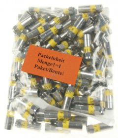 Wisi Compression F-plug - Dv 15 N F-kompressions-stecker 100 StÜck Nitin-beschichtet FÜr Mk96