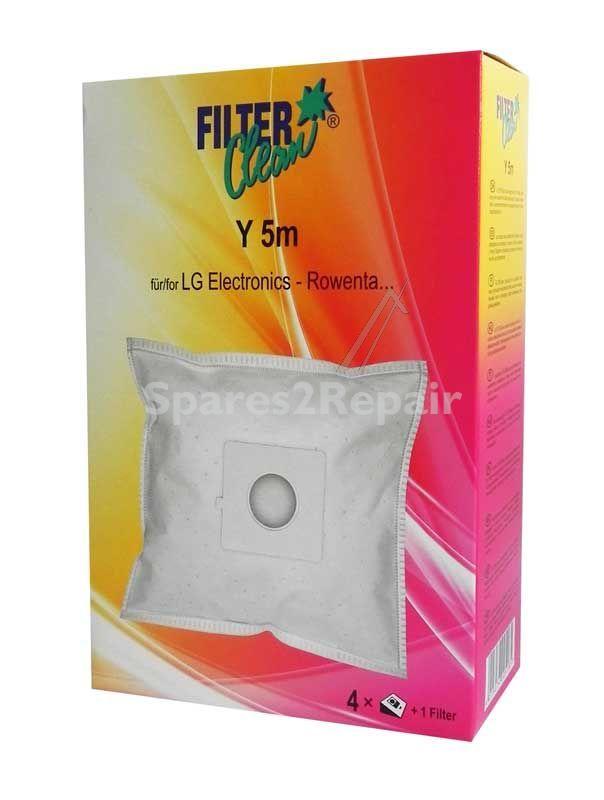 Filterclean Vacuum Cleaner Bags - Y5m Fl0031-k Non Woven Dust Bags X 4 + 1 Filter Lg Rowenta