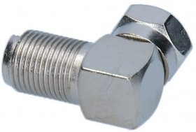 Com F-plug/f-jack Adaptor - F-plug - F-socket Adaptor 90°