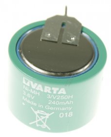 Varta Back-up Battery (capacitor) - 3-v250h Km Slf 3,6v-250mah Nimh Back-up Akk U Suitable For Varta 26,4x20,5