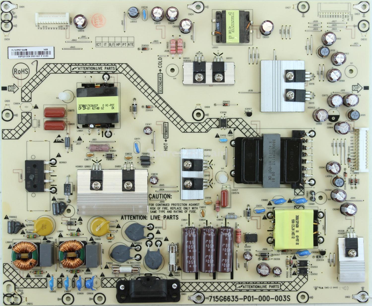 Sharp LC-50LD266K - PSU - PLTVDY371XAR8 - 715G6635-P01-000-003S